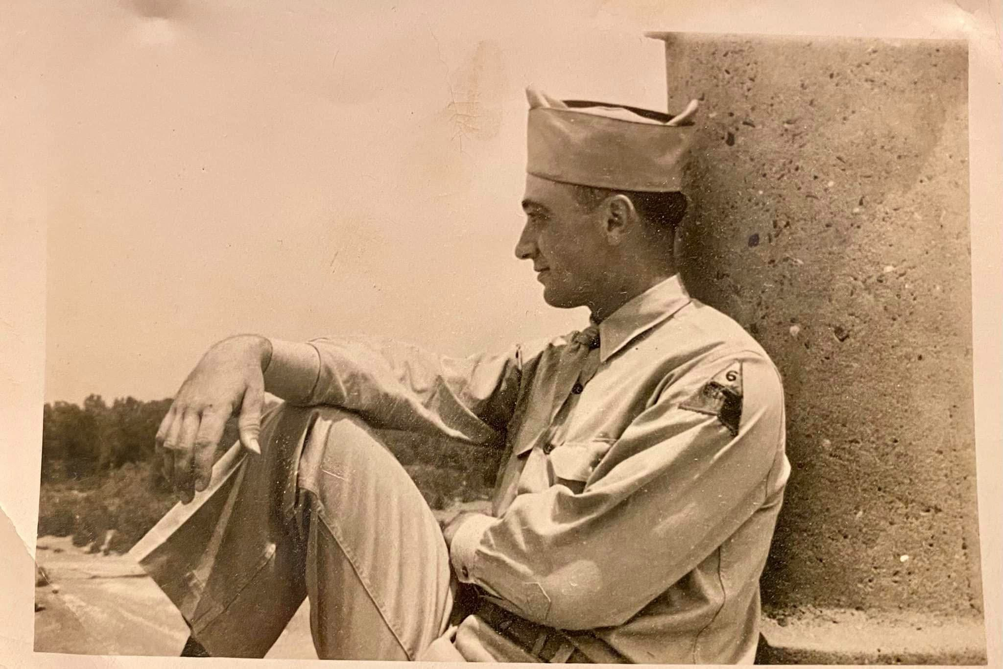 Military service photo restoration - Before restoration